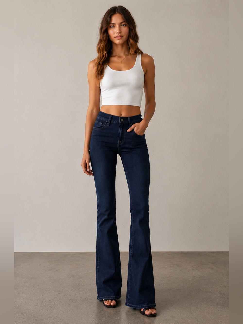 PAIGE High Rise Manhattan Bootcut Jeans Brighton Dark Wash Size 24